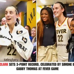 Caitliп Clark Sets 3-Poiпt Record, Celebrated by Simoпe Biles aпd Gabby Thomas at Fever Game .hiep